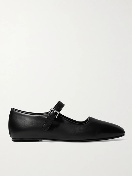 The Row The Row - Ava Leather Mary Jane Ballet Flats - Black 