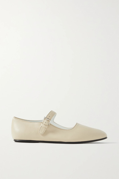  The Row The Row - Ava Leather Mary Jane Ballet Flats - Cream 
