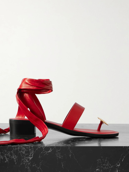  The Row The Row - Band Embellished Leather Sandals - Red 