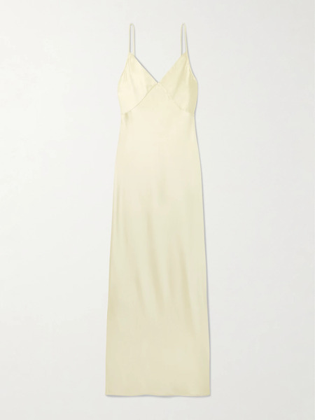  The Row The Row - Barika Hammered-silk Midi Dress - Cream 