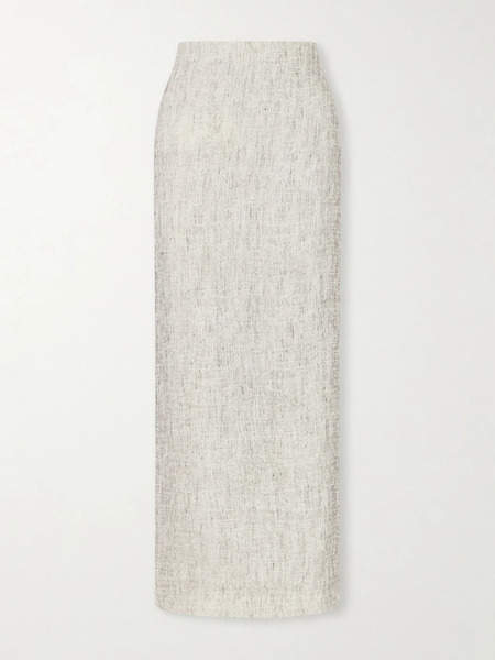  The Row The Row - Blum Linen And Silk-blend Gauze Midi Skirt - Gray 