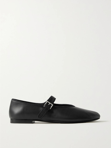  The Row The Row - Boheme Leather Mary Jane Ballet Flats - Black 