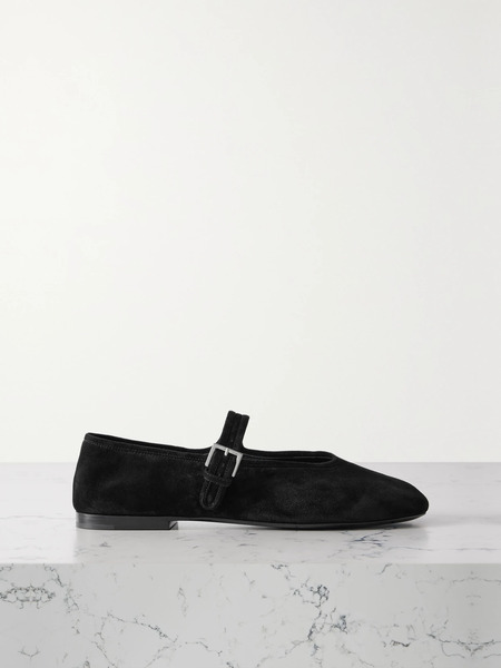  The Row The Row - Boheme Suede Mary Jane Flats - Black 
