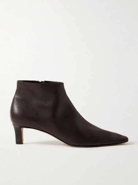  The Row The Row - Carla Leather Ankle Boots - Dark Brown 