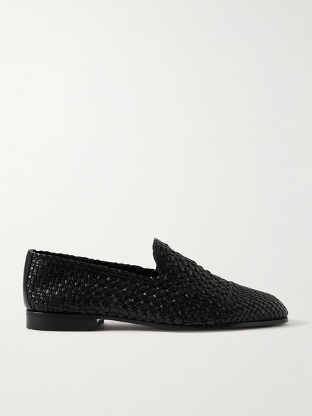  The Row The Row - Davis Woven Leather Loafers - Black 