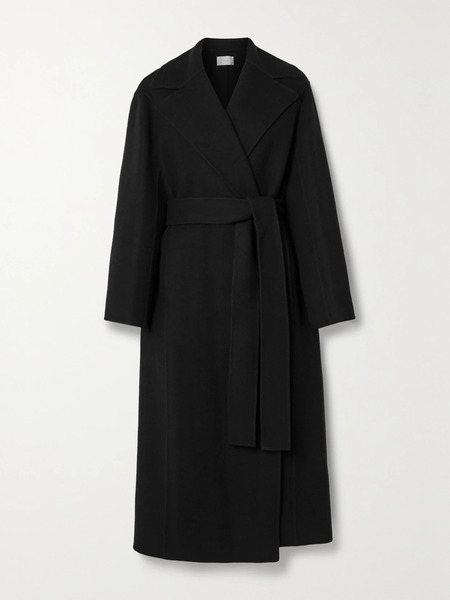  The Row The Row - Essentials Malika Belted Wool-blend Felt Coat - Black 