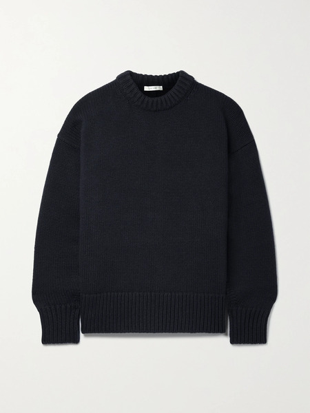 The Row The Row - Essentials Ophelia Wool And Cashmere-blend Sweater - Navy 