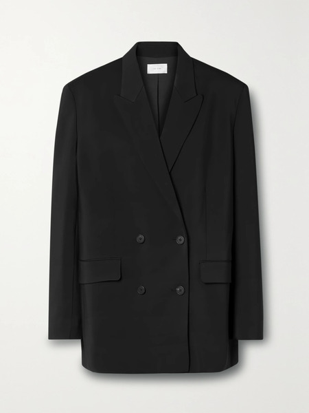  The Row The Row - Essentials Tristana Double-breasted Twill Blazer - Black 