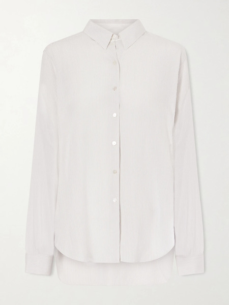  The Row The Row - Fiora Pinstriped Silk Shirt - Multi 