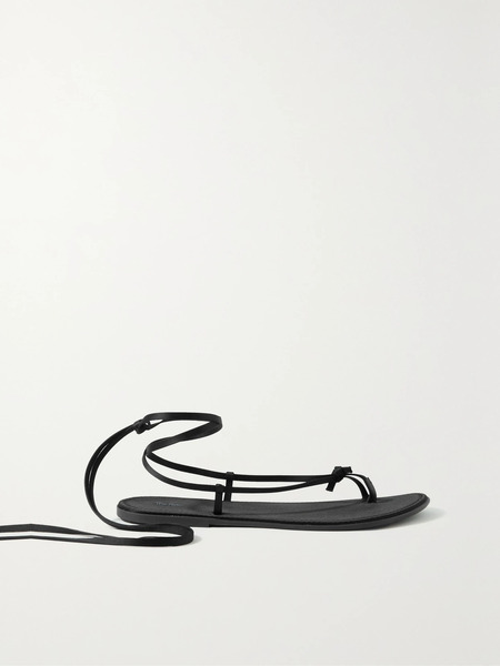  The Row The Row - Lace-up Knotted Satin Sandals - Black 