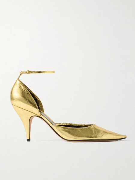  The Row The Row - Liisa D'orsay Metallic Crinkled-leather Pumps - Gold 