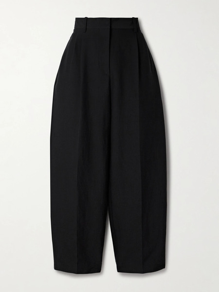  The Row The Row - Lilas Pleated Wool-blend Twill Tapered Pants - Black 