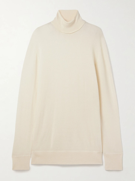  The Row The Row - Lizzy Oversized Cashmere Turtleneck Sweater - Ivory 