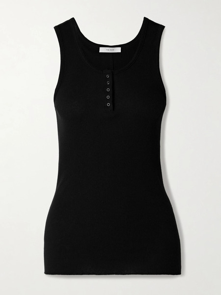  The Row The Row - Mansel Ribbed Cotton-blend Tank - Black 