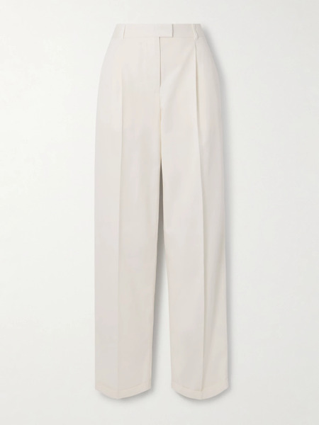  The Row The Row - Neriah Cotton And Cashmere-blend Pants - White 
