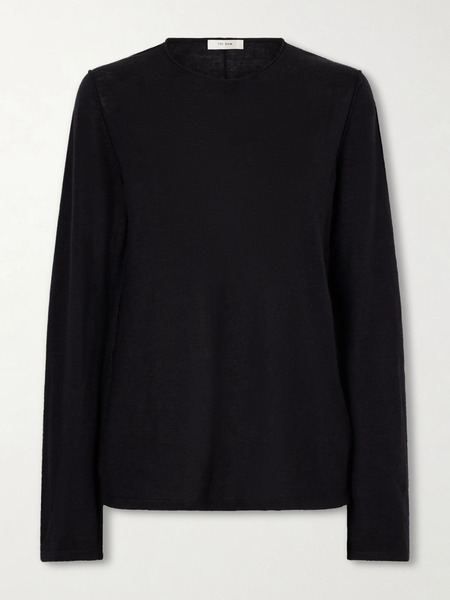  The Row The Row - Nile Cashmere, Silk And Linen Blend Sweater - Black 