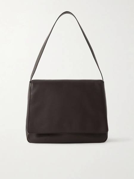  The Row The Row - Nuance Two Leather Shoulder Bag - Dark Brown 