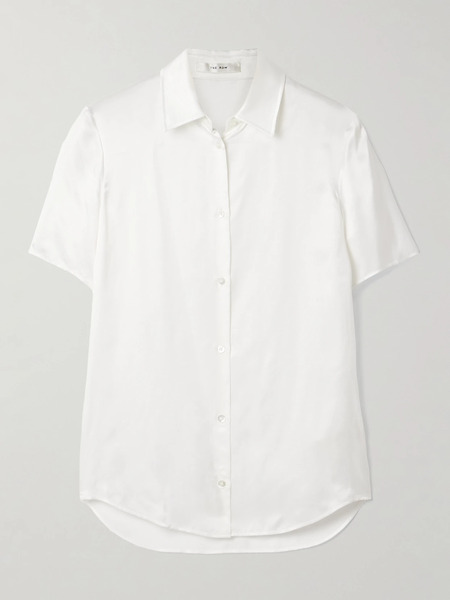  The Row The Row - Petrova Washed-satin Shirt - Off-white 
