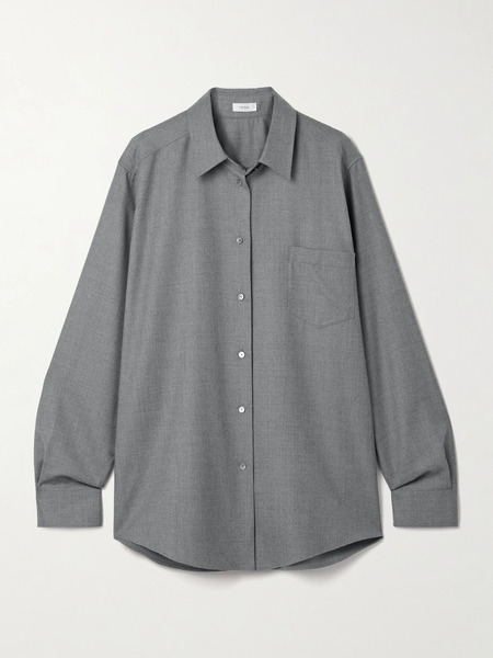  The Row The Row - Pino Oversized Wool-twill Shirt - Gray 