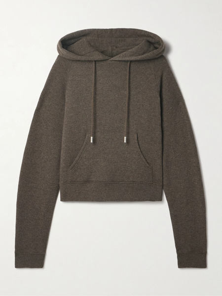  The Row The Row - Timmi Mélange Cashmere And Cotton-blend Hoodie - Brown 