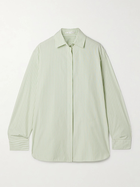  The Row The Row - Vanda Striped Cotton-poplin Shirt - Green 