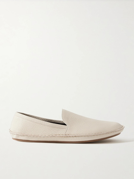  The Row The Row - Vasko Textured-leather Loafers - Ivory 
