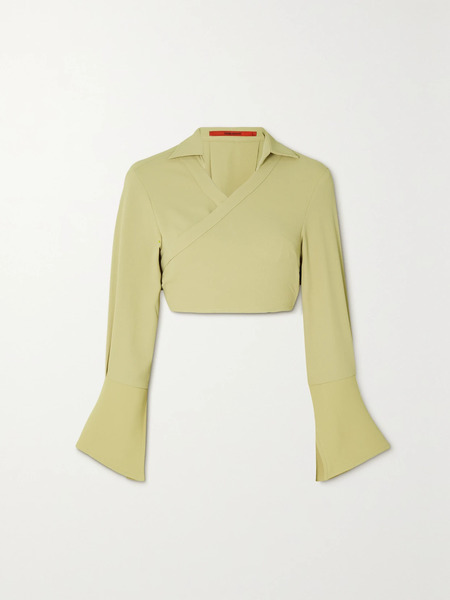  Thebe Magugu Thebe Magugu - Cropped Crepe Shirt - Off-white 