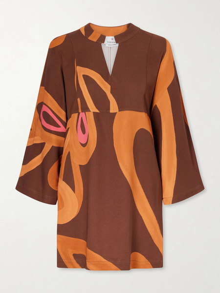  Themis Z Themis Z - Amalthea Sabra Faille Mini Dress - Brown 