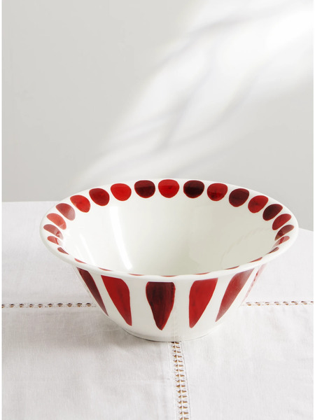  Themis Z Themis Z - Helios Painted Porcelain Salad Bowl - Red 
