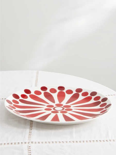  Themis Z Themis Z - Helios Painted Porcelain Serving Platter - Red 