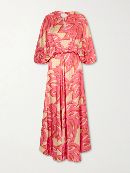  Themis Z Themis Z - Ismene Printed Silk-satin Maxi Dress - Pink 
