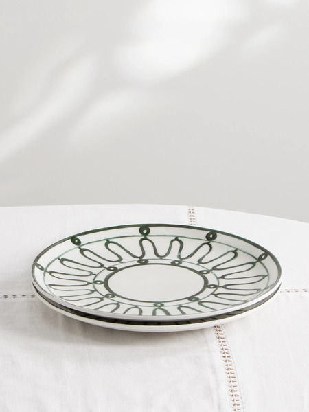  Themis Z Themis Z - Kyma Painted Porcelain Dinner Plate - Green 