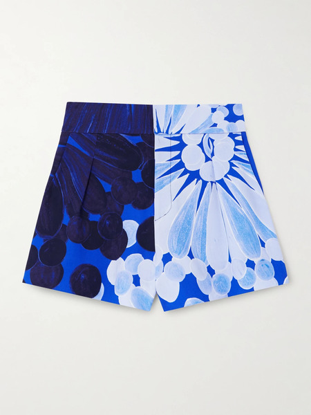  Themis Z Themis Z - Nefeli Floral-print Crepe Shorts - Blue 