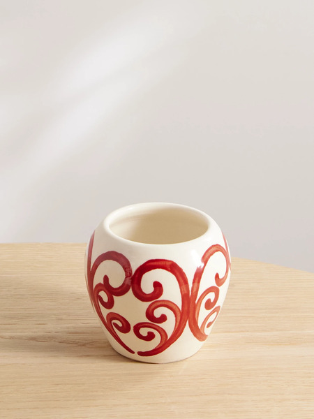  Themis Z Themis Z - The Peacock Cycladic Printed Ceramic Vase - Red 