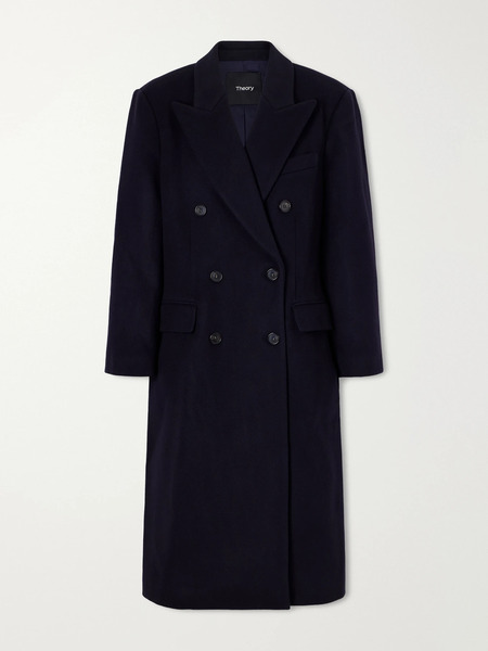  Theory Theory - Double-breasted Wool-blend Coat - Navy 