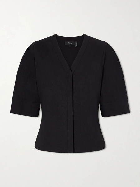  Theory Theory - Linen-blend Blouse - Black 