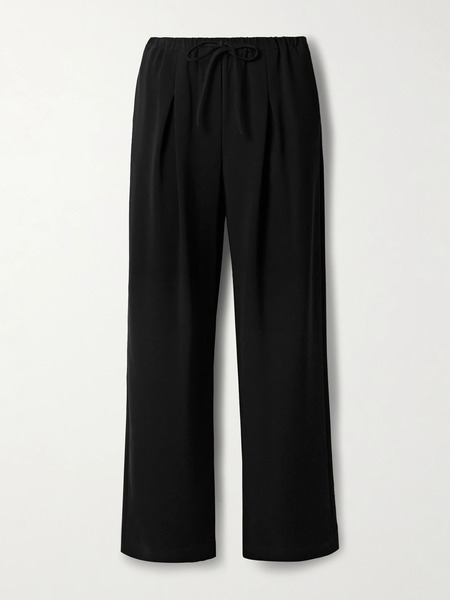  Theory Theory - Pleated Crepe Wide-leg Pants - Black 