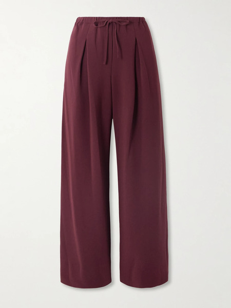  Theory Theory - Pleated Crepe Wide-leg Pants - Burgundy 