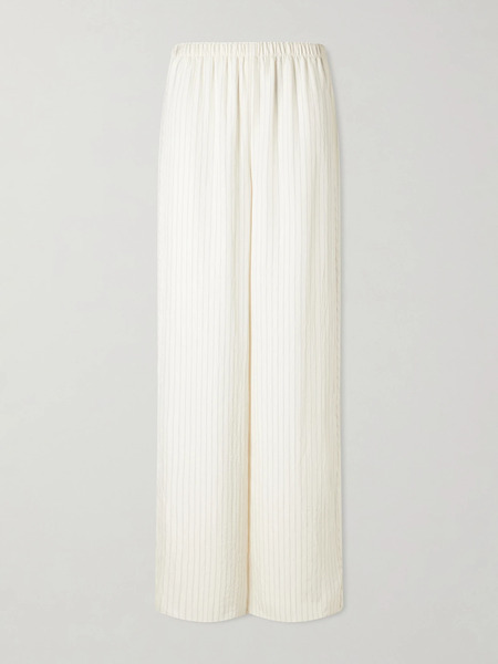  Theory Theory - Striped Woven Wide-leg Pants - Off-white 