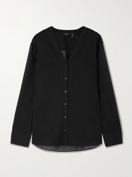  Theory Theory - Wool-blend Blouse - Black 