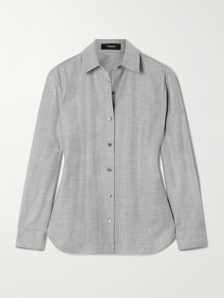  Theory Theory - Wool-flannel Shirt - Light Gray 
