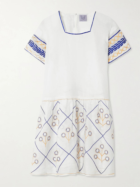  Thierry Colson Thierry Colson - Allison Embroidered Linen Mini Dress - White 