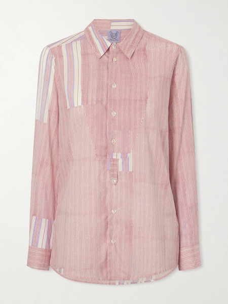  Thierry Colson Thierry Colson - Baptiste Striped Cotton-voile Shirt - Pink 