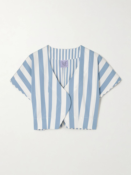  Thierry Colson Thierry Colson - Bianca Striped Cotton-poplin Top - Blue 