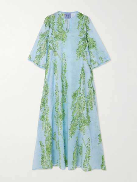  Thierry Colson Thierry Colson - Rachel Printed Cotton-voile Kaftan - Blue 