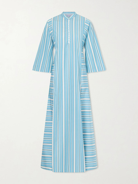  Thierry Colson Thierry Colson - Rachel Striped Cotton-poplin Kaftan - Blue 