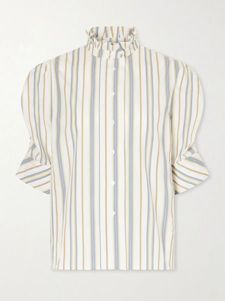  Thierry Colson Thierry Colson - Vita Striped Cotton Blouse - Cream 