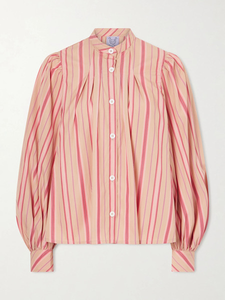  Thierry Colson Thierry Colson - Yana Striped Cotton-poplin Blouse - Pink 