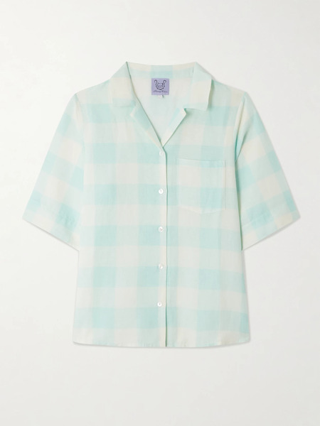 Thierry Colson Thierry Colson - Zouk Checked Linen And Cotton-blend Shirt - Mint 
