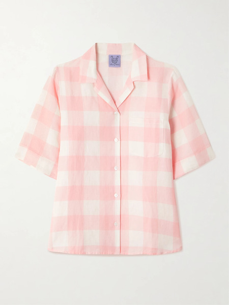  Thierry Colson Thierry Colson - Zouk Checked Linen And Cotton-blend Shirt - Pink 